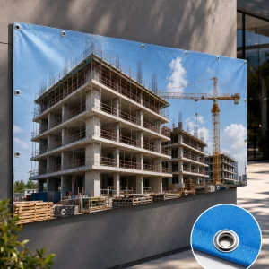 Bedrucktes PVC-Banner nach Maß mit Metallösen