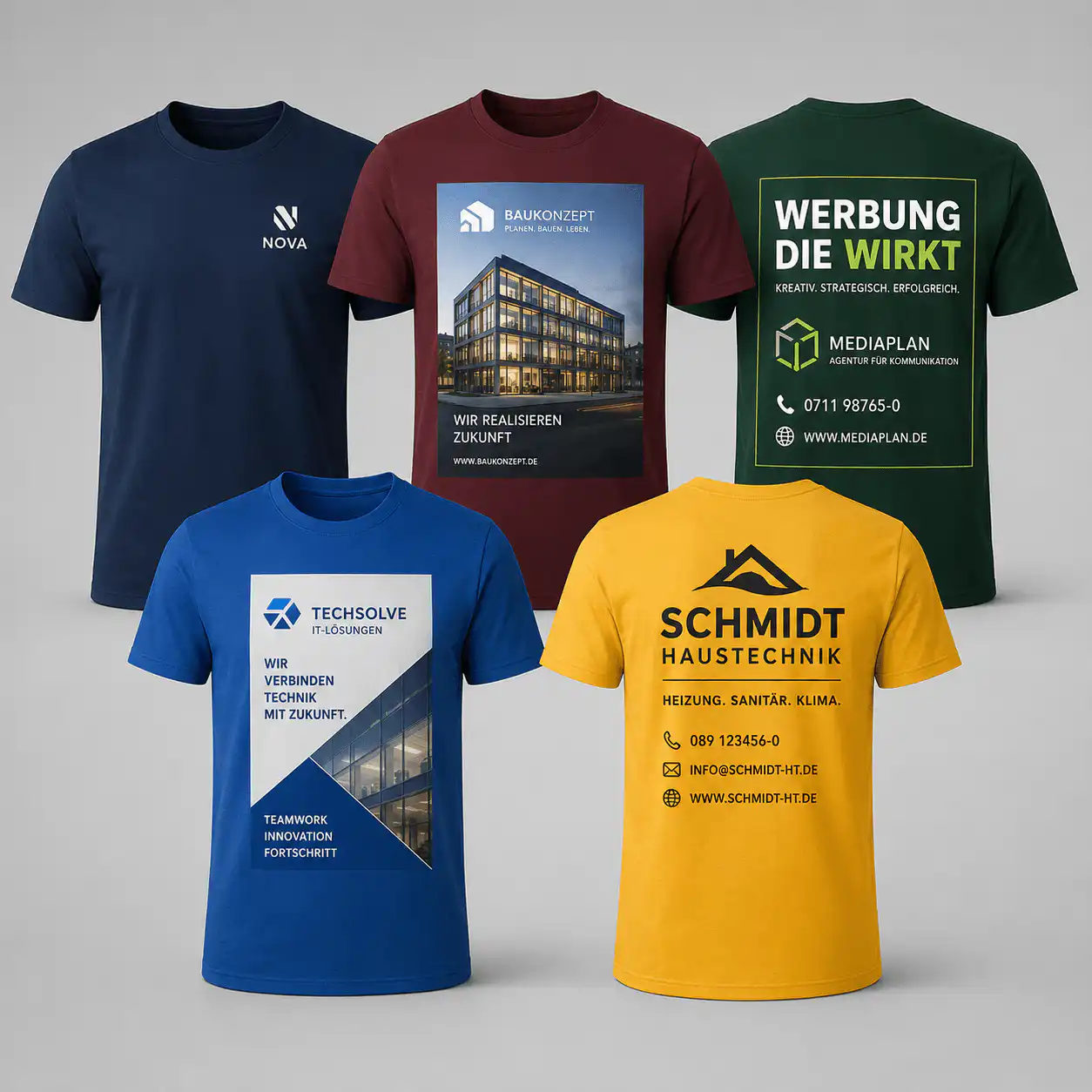 Premium T-Shirts in vielen Farben mit A4- und A3-Druck in Neu-Isenburg