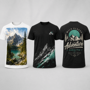 T-Shirt Großformatdruck in Weiß und Schwarz in Neu-Isenburg